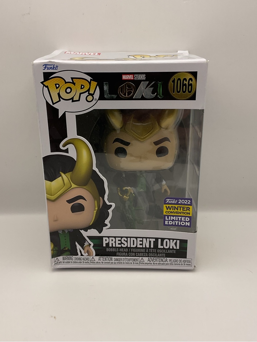 Funko Pop (1066) Presedent Loki Marvel 2022 Convention Limited Ed ***Bent Box***